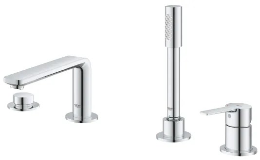 GROHE 19577001 - LINEARE négylyukas kádcsaptelep kombináció, fényes króm