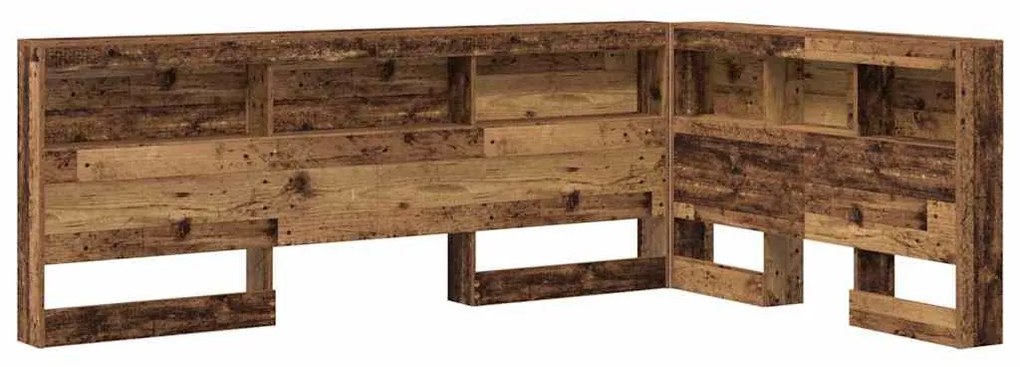 Tároló fejtámla polcokkal fejtámlával Régi fa 120 cm Faanyag