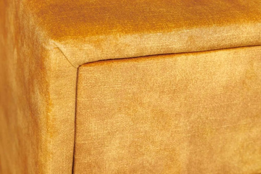 Design éjjeliszekrény Bailey mustársárga bársony
