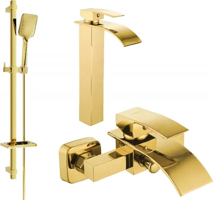 Mexen Aries DQ62 fürdőszobai szett, arany - 744813DQ62-50