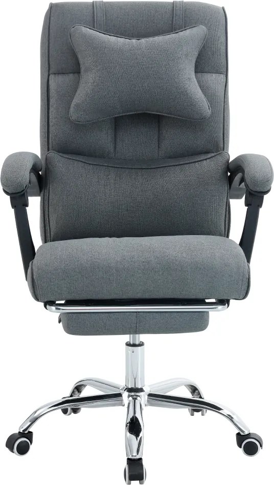 Irodai szék kihúzható lábtartóval, szürke/króm, WALDOR NEW