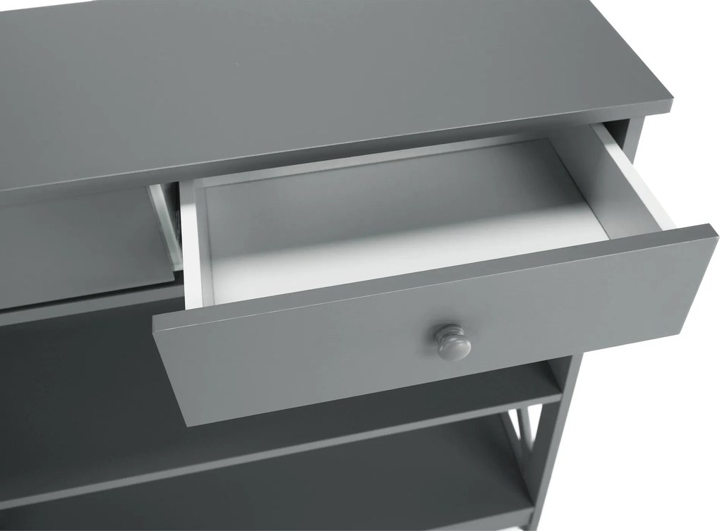 Konzolasztal, szürke, LOMIR