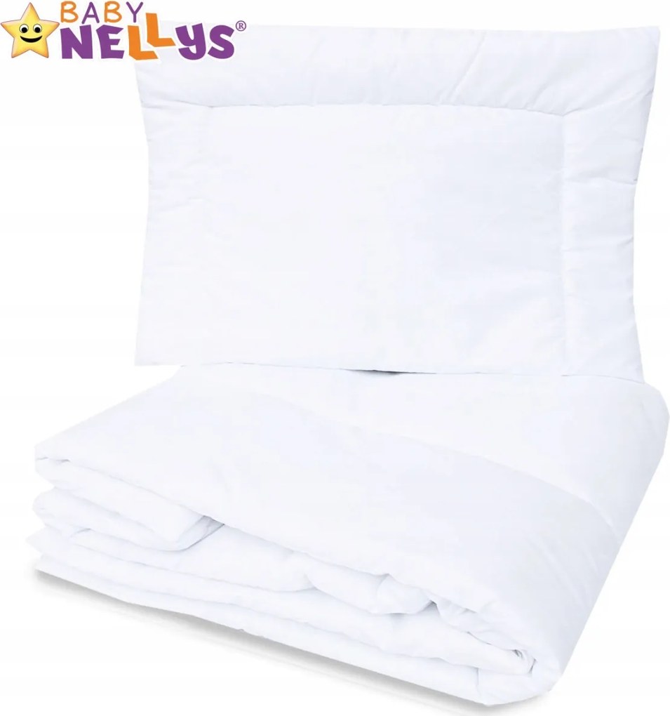 Paplan és párna kiságyhoz 135x100+40x60 Baby Nellys fehér, pamut