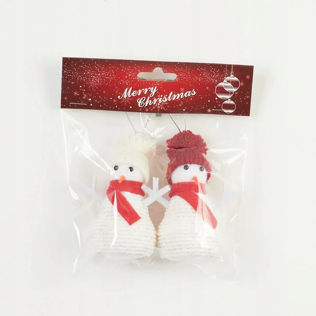 2x Hóember Szett Sállal És Szívecskével karácsonyfadísz vagy dekoráció