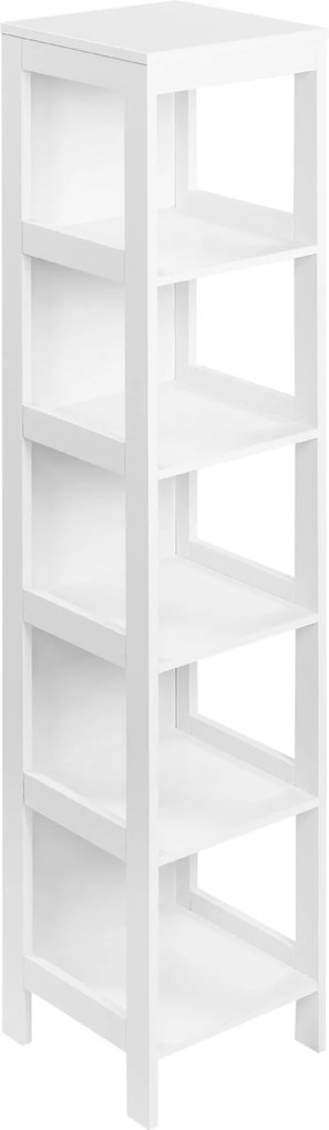 kleankin 5-rétegű Fürdőszobai Polc Tároló Állvány Konyhába, Nappaliba, Hálószobába - Modern Stílus, Megdőlést Megelőző, 30 kg Kapacitás, 30x30x140 cm,