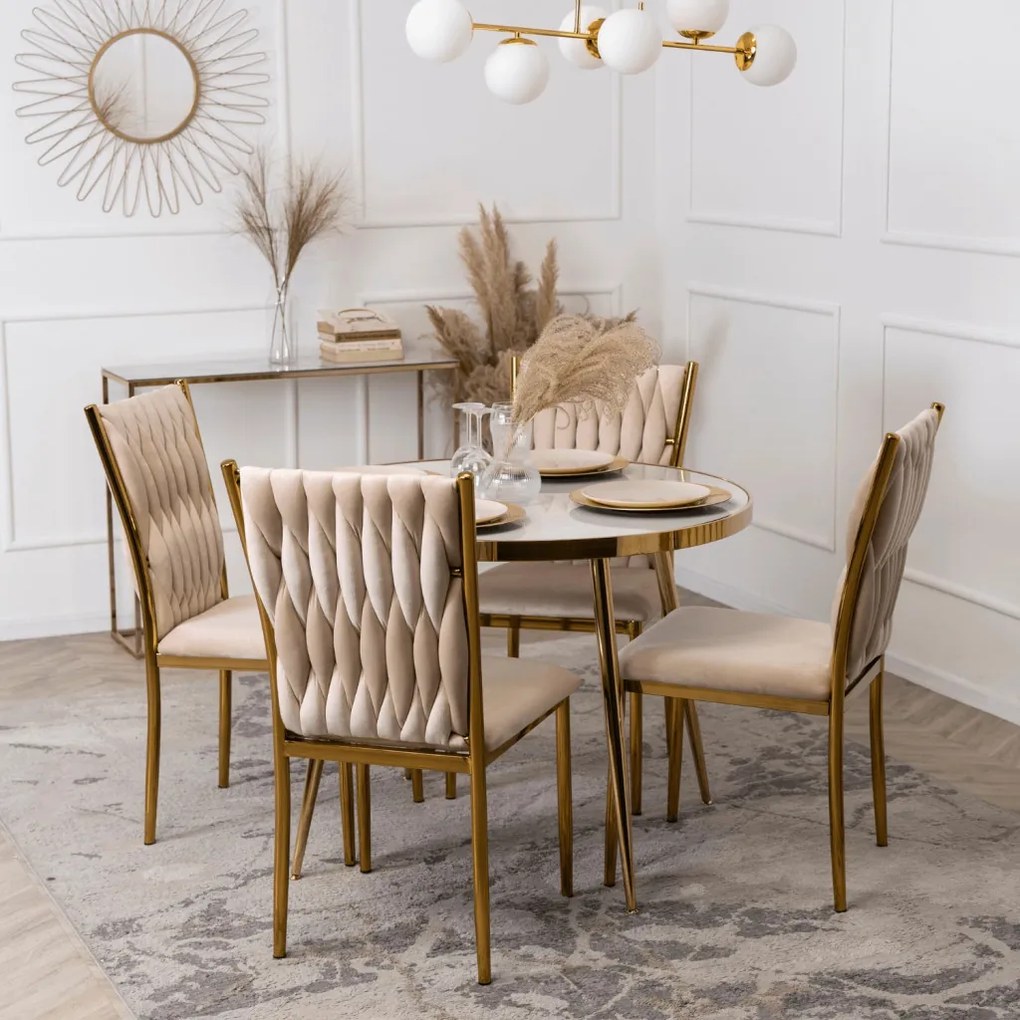 Krém Bársony Étkezőszék. DAN