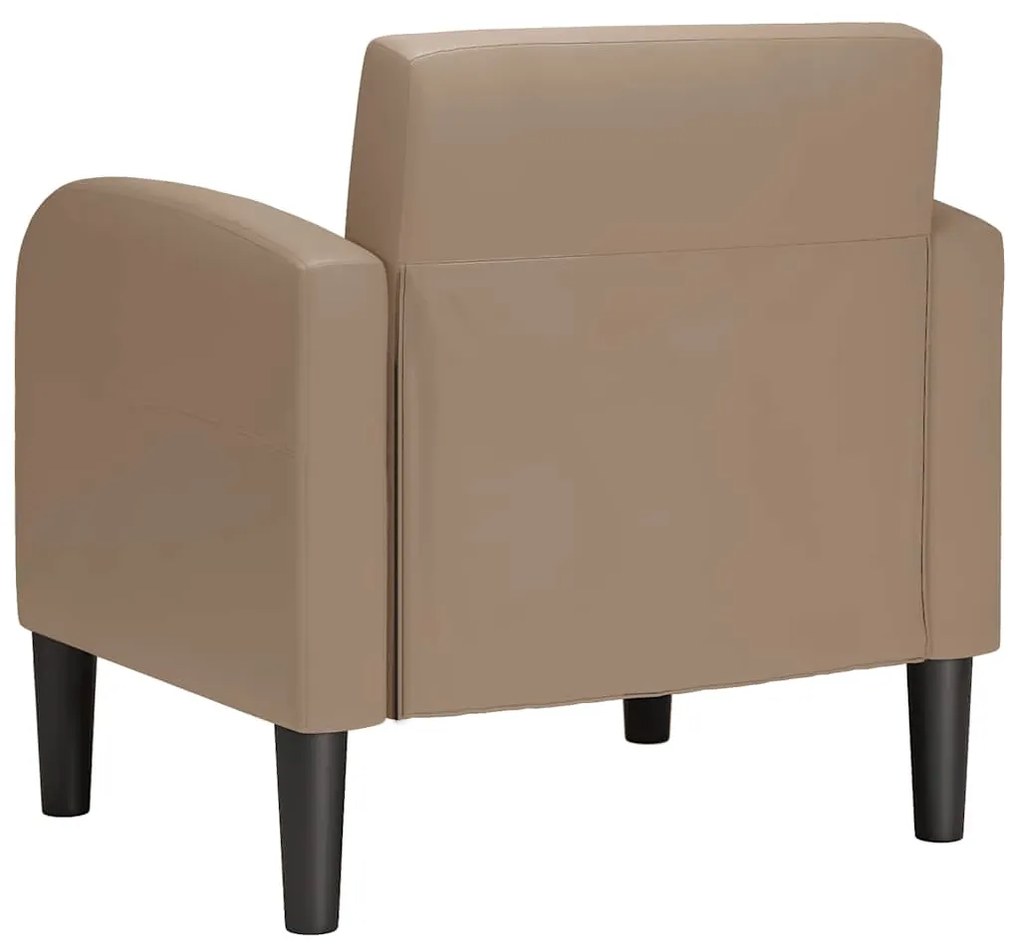 kávészínű műbőr kanapé szék karfával 54 cm