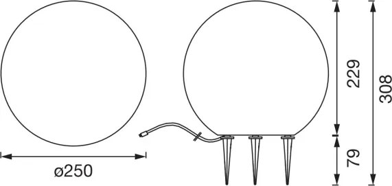 Ledvance - BALL LED kültéri lámpa 2W 12V IP44