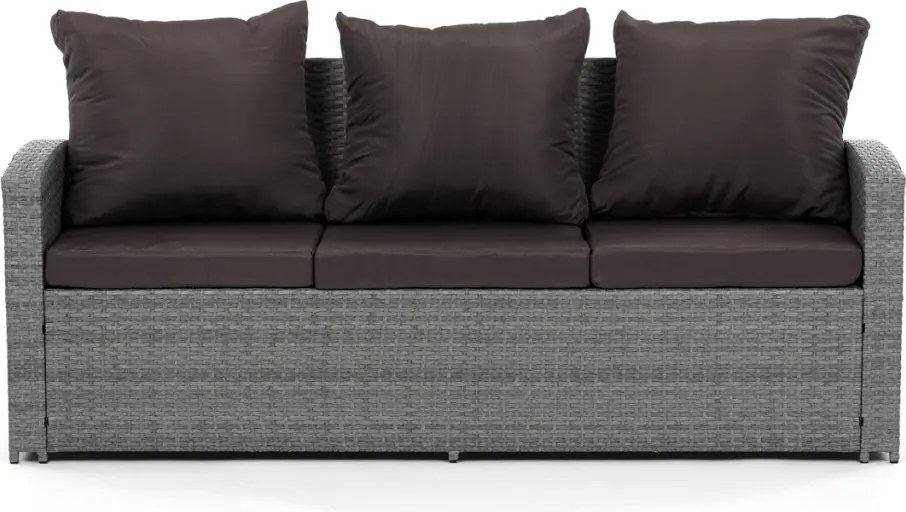 Kerti bútor garnitúra, polyrattan, szürke, AZ-F1911 GREY