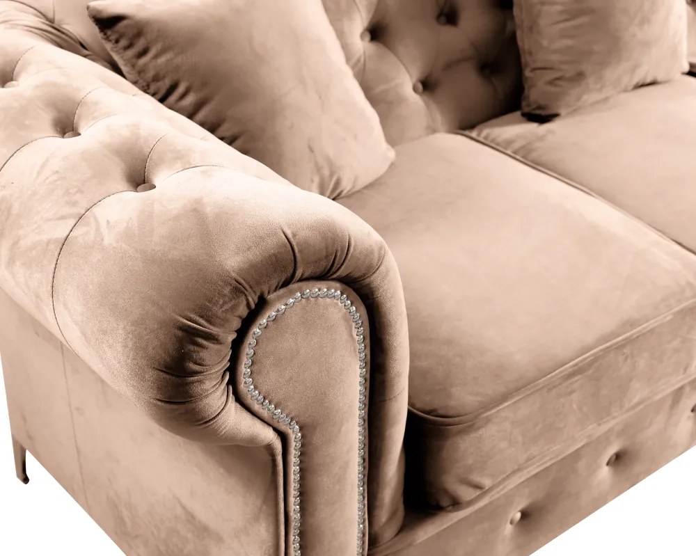 Luxus fotel, világosbarna Velvet szövet, ROMANO