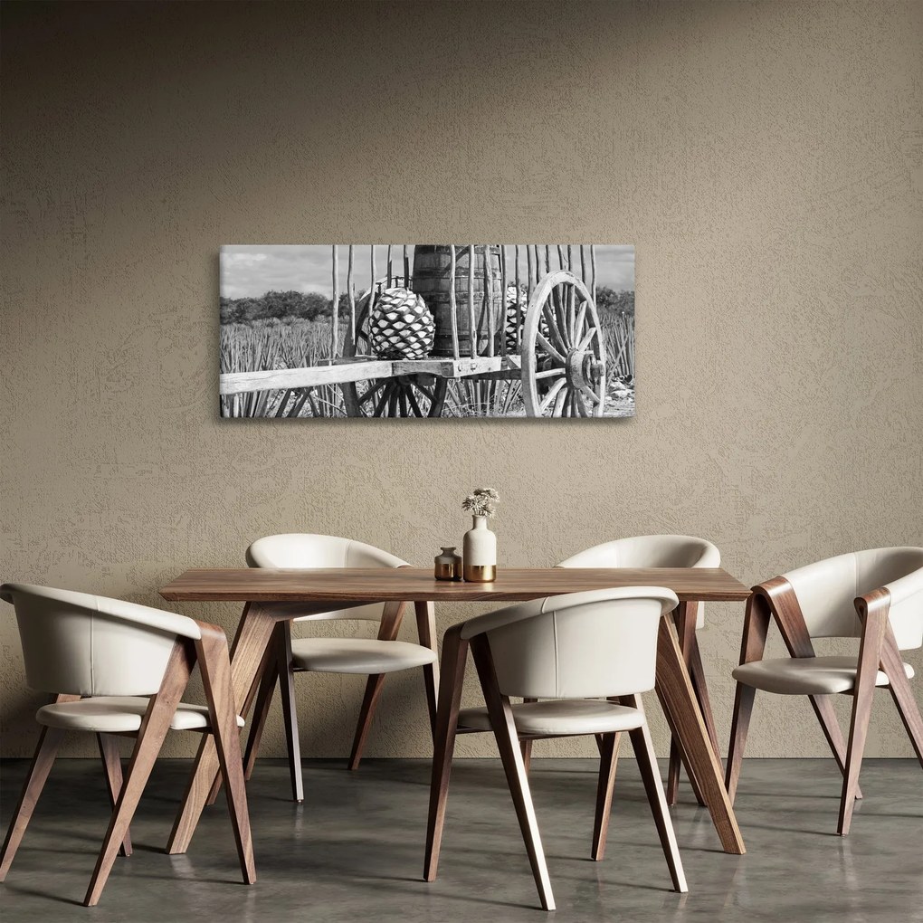 Kép - Utánfutó, fekete-fehér (120x50 cm)