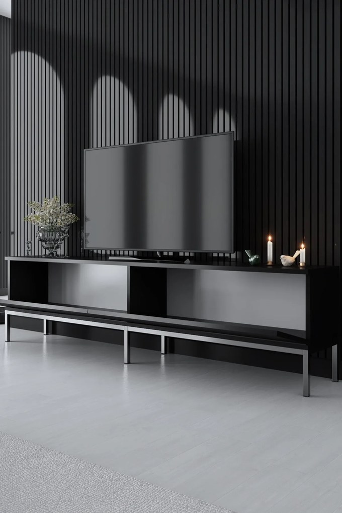 TV szekrény Lord - Black, Silver