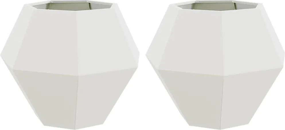 vidaXL Növénytartó 2 pcs Fehér 75 x 75 x 60 cm Acél