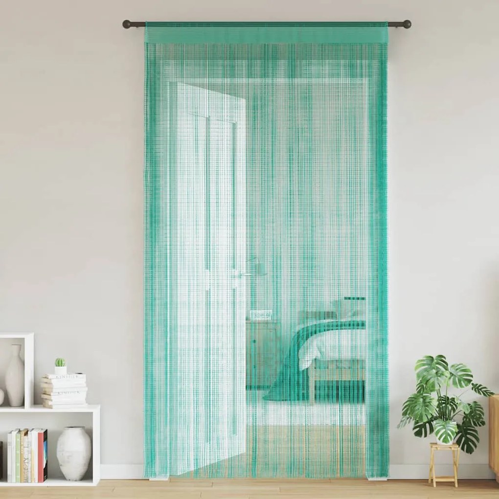 2 db türkiz zsinórfüggöny 100 x 250 cm