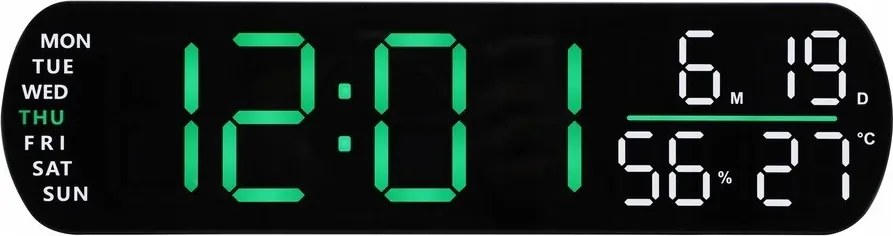 Ébresztőóra Jvd SB5512.2 Fekete Riasztás Hőmérő Higrométer Háttérvilágítás