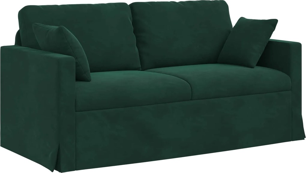 vidaXL Kanapé Sötétzöld 158 x 78 x 80 cm Bársony