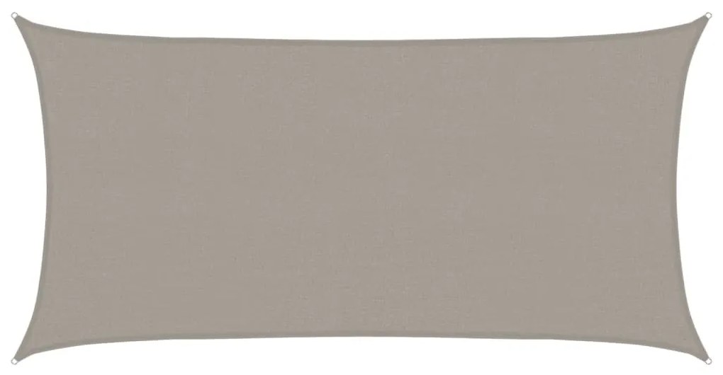 világosszürke négyszögletű HDPE napvitorla 160 g/m² 2,5x5 m