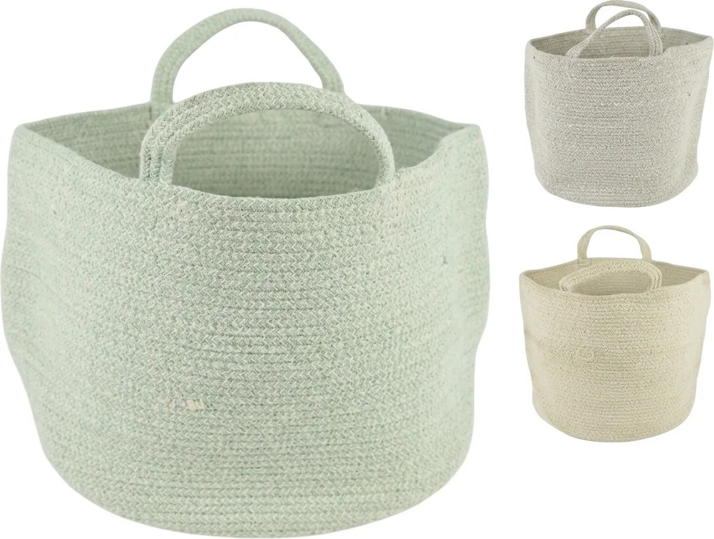 Tárolókosár fogantyúkkal COTTON HAVEN 35x35 cm - több színben Termék színe: Zöld