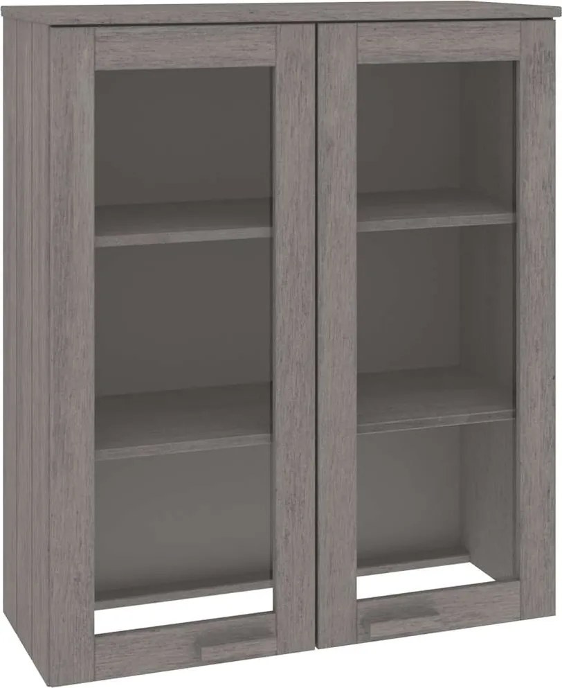vidaXL HAMAR világosszürke tömör fenyőfa felső szekrény 85x35x100 cm