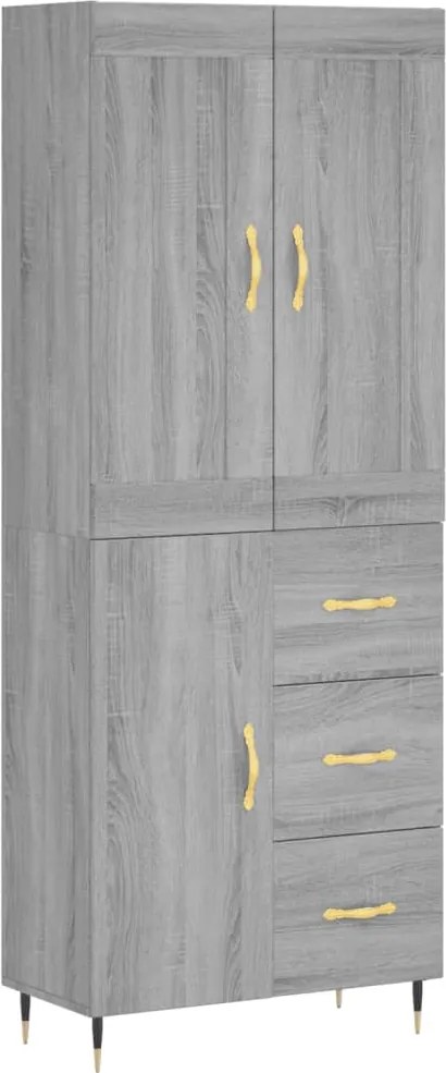 vidaXL szürke sonoma szerelt fa magasszekrény 69,5 x 34 x 180 cm