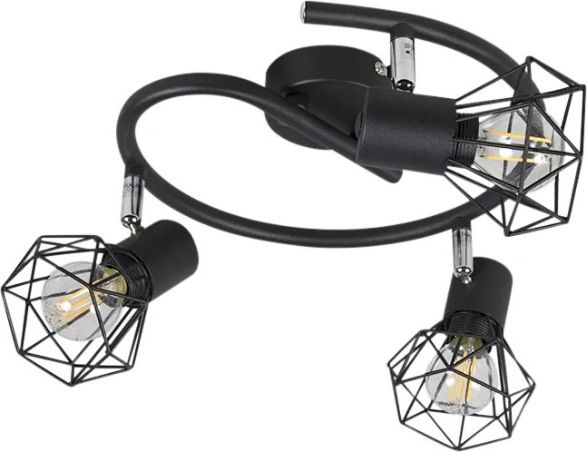 Intelligens spotlámpa fekete forgatható és dönthető, 3 db P45 Wifi - Mosh