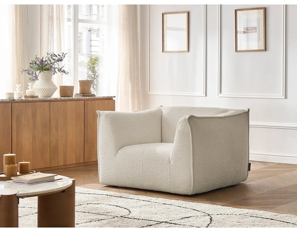 Bézs buklé fotel Giorgia – Bobochic Paris