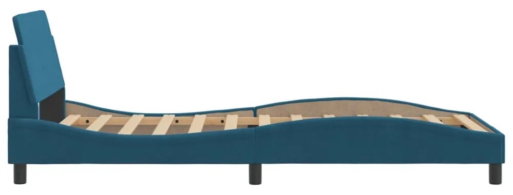 kék bársony ágykeret fejtámlával Dover 100x200 cm