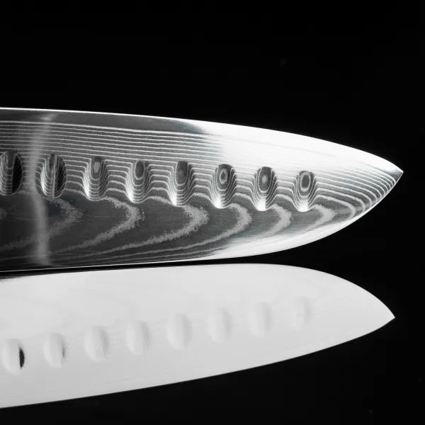 Gudaro - Damaszk Santoku konyhakés FENG 7,5", 67 rétegű acél, hossza 18 cm