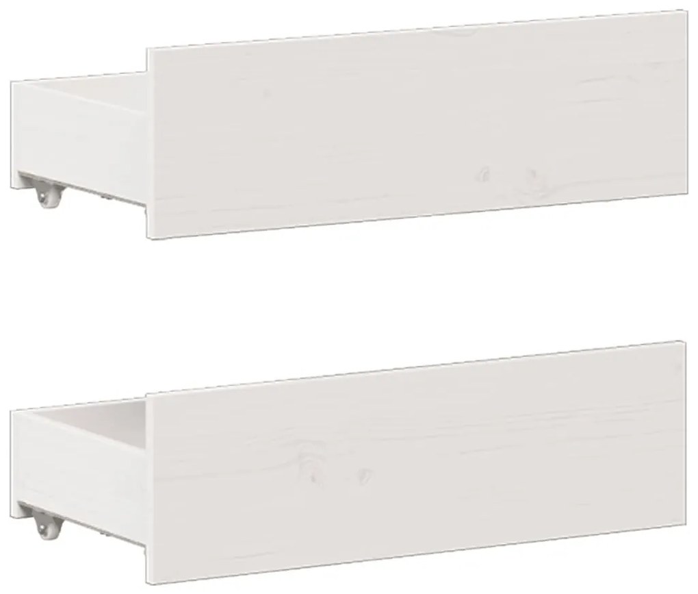 fehér tömör fenyőfa ágy matrac nélkül fejtámlával 200 x 200 cm