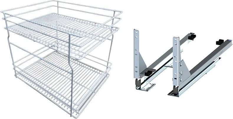 Cargo kosár alsó szekrényhez 50cm 500 Fehér 2p csendes ház Rejs teljes kihúzással