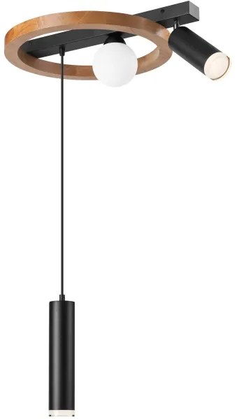 Csillár zsinóron OTIS 1xG9/5W/230V + 2xE27/15W/230V tölgy