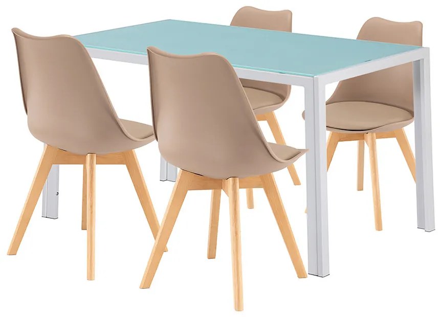 Nuvia 4+1 étkező garnitúra fehér-bézs