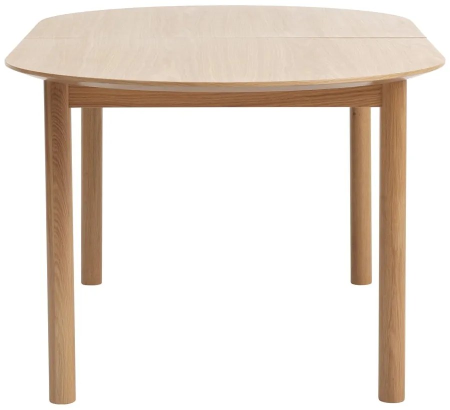 Natúr színű bővíthető étkezőasztal tölgyfa dekoros asztallappal 100x190 cm Gallina – Unique Furniture