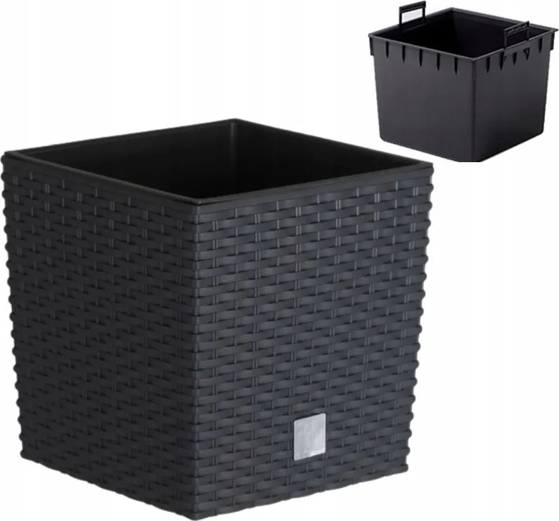 Prosperplast Virágcserép rattan fekete fagyálló betét 26,2 x 26,6 cm