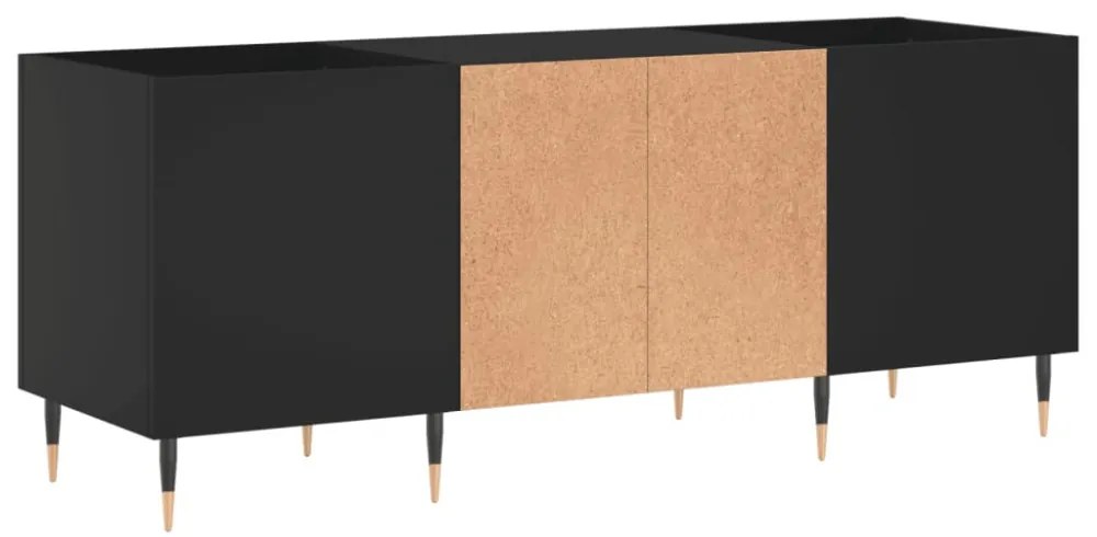 fekete szerelt fa hanglemezszekrény 121x38x48 cm