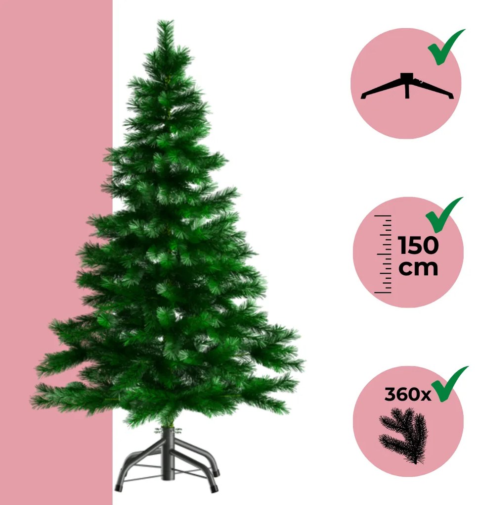 Jurhan RUDOLPH mű karácsonyfa, 150cm, zöld