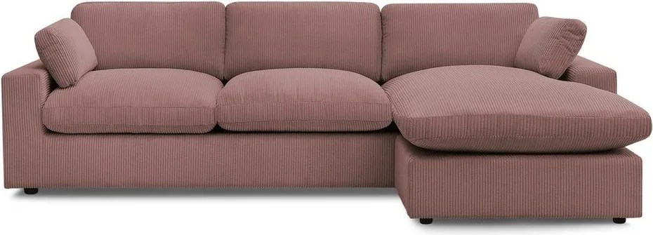 Rózsaszín kordbársony sarokkanapé Belair – Bobochic Paris