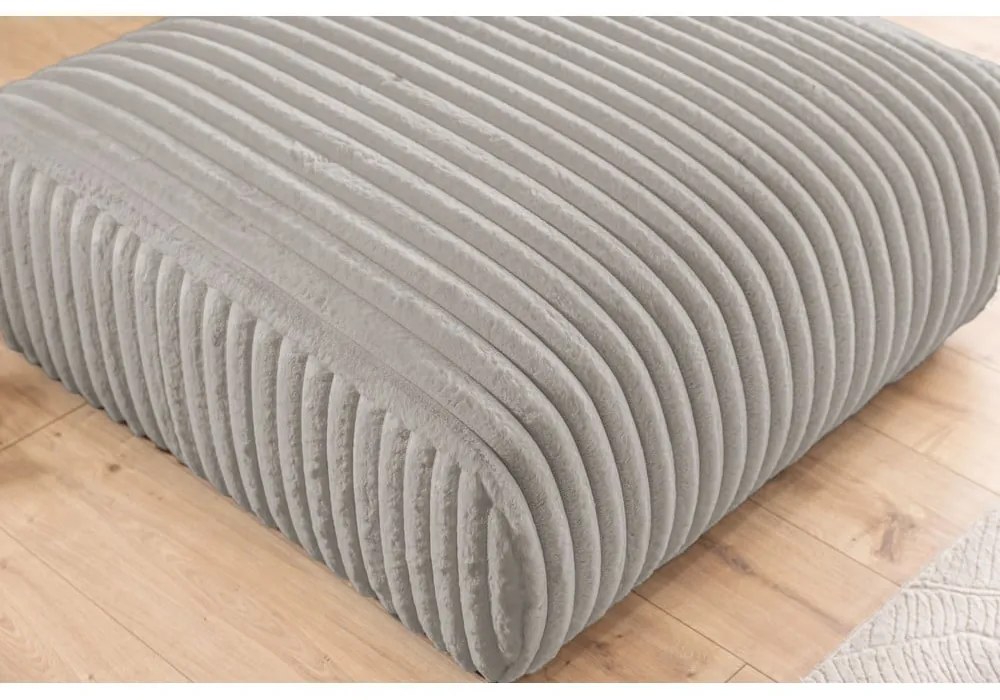 Világosszürke kordbársony lábtartó Justin – Ropez