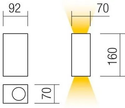 Redo 90152 - Kültéri fali lámpa PUNTA 2xGU10/7W/230V IP44