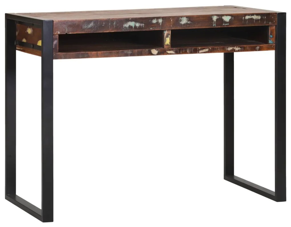 Tükörrel ellátott pipereasztal Többszínes 100x50x75 cm Tömör újrahasznosított fa
