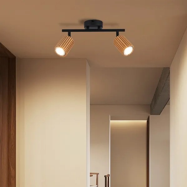 Brilagi - MODERN WOOD spotlámpa 2xGU10/8W/230V fa/fekete