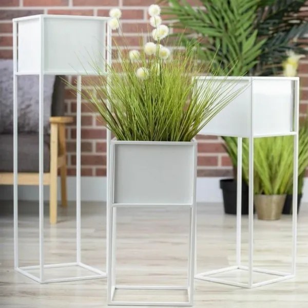 Virágállvány 70x24 cm, fehér