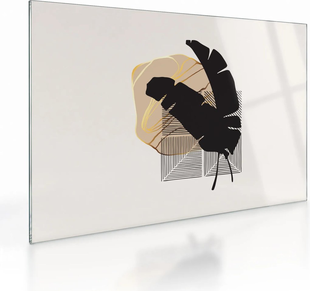 Üveg kép - Absztrakció trópusi levelekkel N⁰4 (70x50 cm)