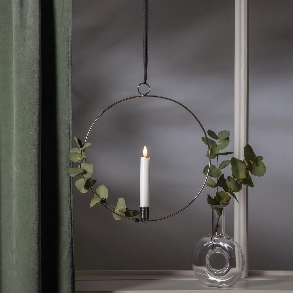 Ezüstszínű fénydekoráció Flamme Ring – Star Trading