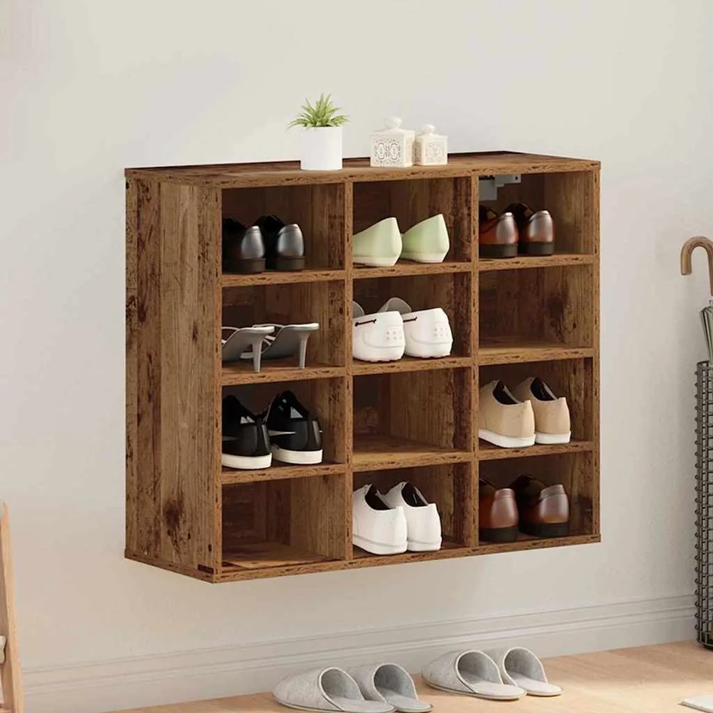 Cipősszekrény polcokkal Régi fa 77.5 x 30 x 67 cm Faanyag