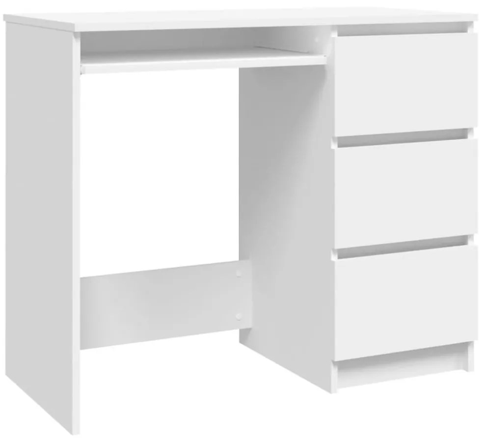 fehér szerelt fa íróasztal 90 x 45 x 76 cm