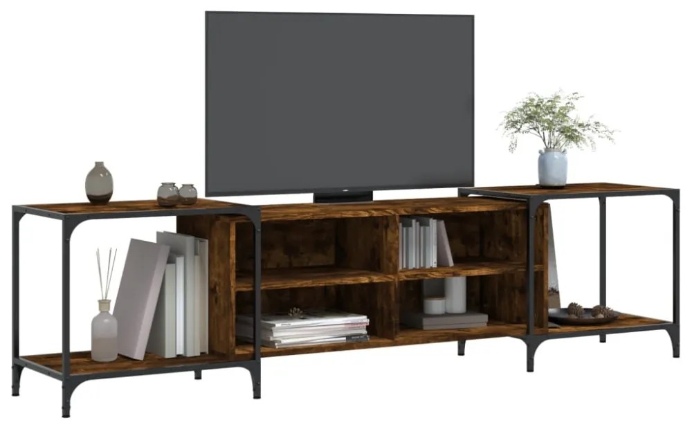füstös tölgy színű szerelt fa TV szekrény 203 x 37 x 50 cm