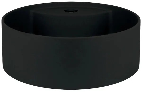 Deante CQS_NU4B - SILIA ráépíthető mosdó csaplyukkal, átm. 36 cm, gránit/fekete