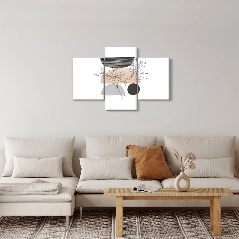 Kép - Vonal művészet virágok N⁰2 (90x60 cm)