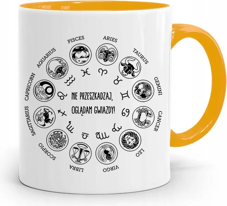 Csillagjegyek Csillagjegy Sárga Ajándék Bögre fényképes nyomtatással